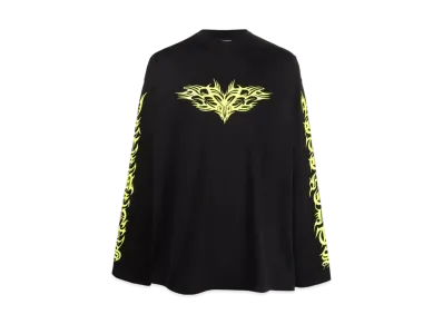 VETEMENTS Gothic Print ed Long T-shirt "Black Neon Green"