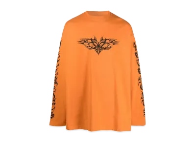 VETEMENTS Gothic Print ed Long T-shirt "Orange"