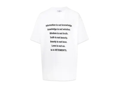 VETEMENTS Information Print ed T-shirt "White"