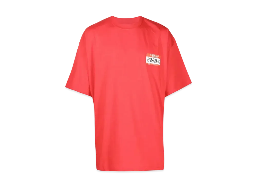 VETEMENTS NAME TAG T-shirt "Red"