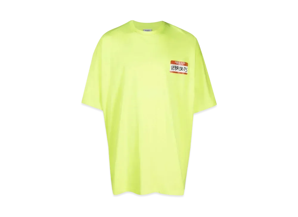 VETEMENTS NAME TAG T-shirt "Neon Green"