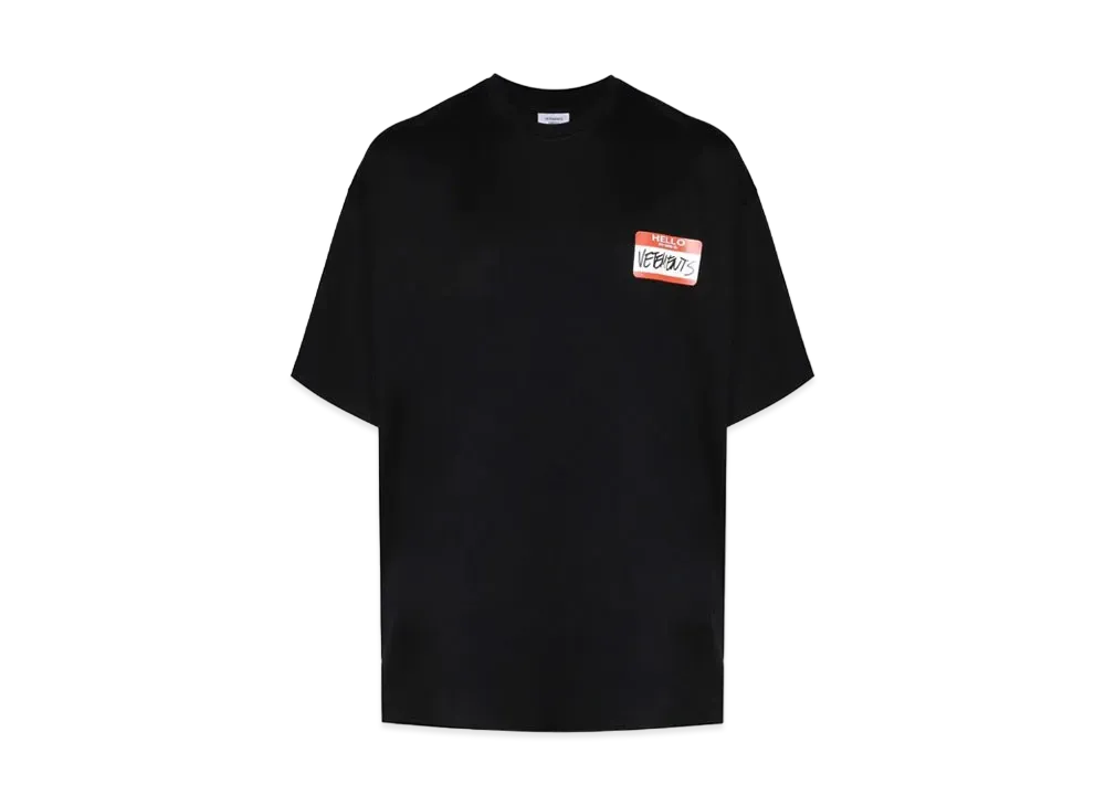 VETEMENTS NAME TAG T-shirt "Black"