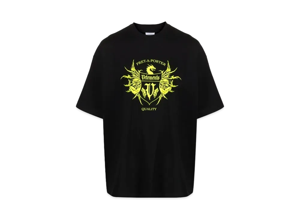VETEMENTS Pret A Porter Tee "Black Neon Green"