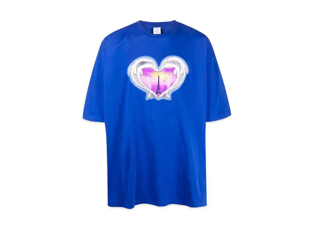 VETEMENTS Dolphins Heart Tee "Blue"