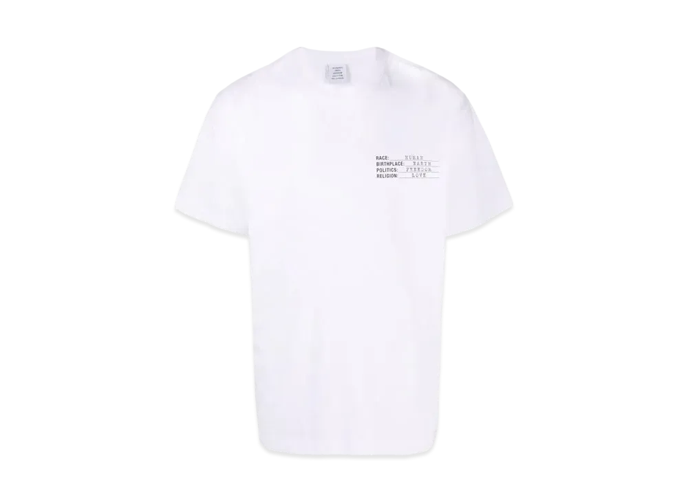 VETEMENTS Human Identity Tee "White"