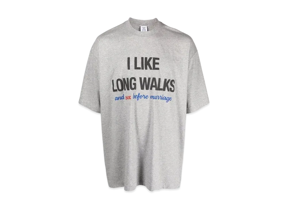 VETEMENTS I Like Long Walks Tee "Grey"