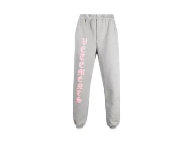 VETEMENTS Anarchy Logo Jogger Pants "Grey Pink"