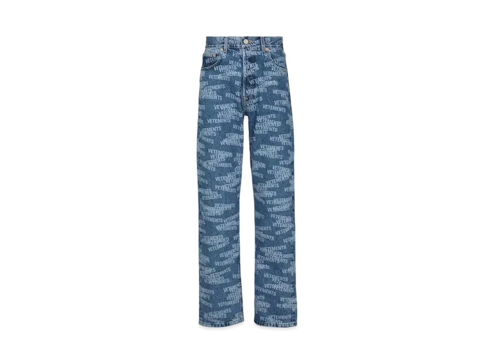 VETEMENTS stamped logo straight leg jeans "Denim"