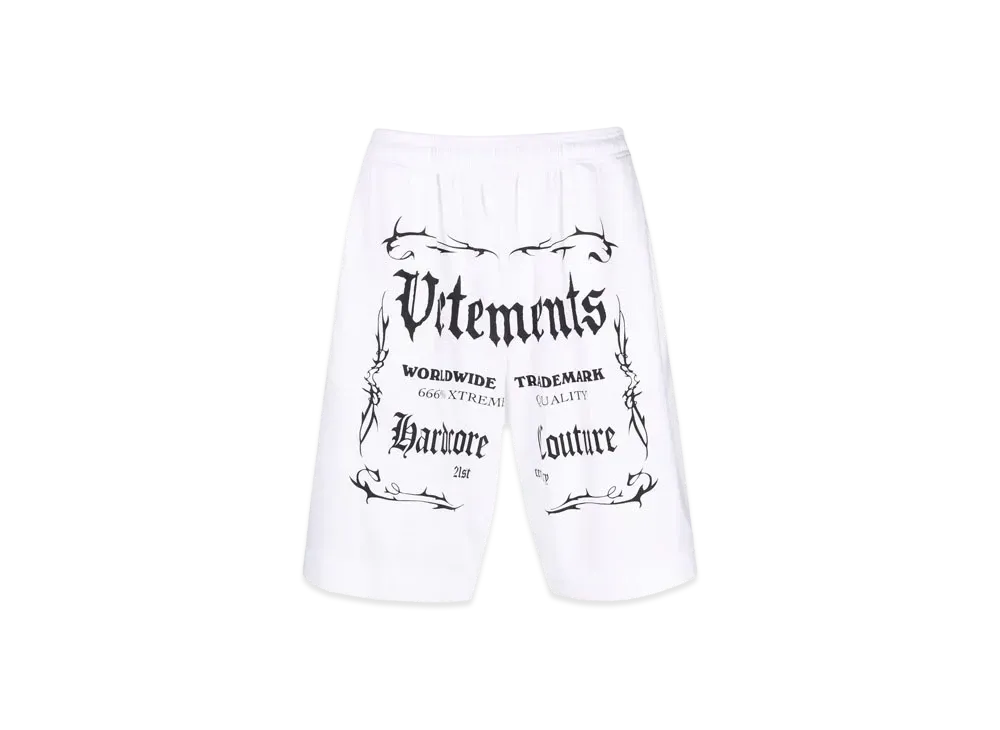 VETEMENTS Hardcore Couture Logo Short Pants "White"