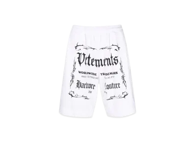 VETEMENTS Hardcore Couture Logo Short Pants "White"
