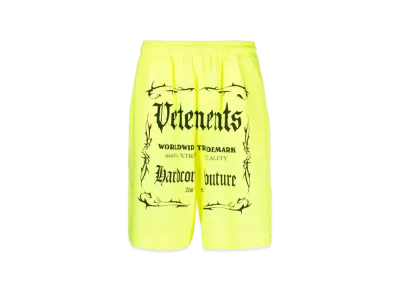VETEMENTS Hardcore Couture Logo Short Pants "Neon Green"