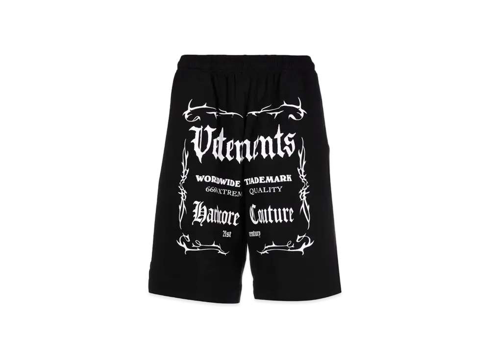 ヴェトモン ハードコア クチュール ロゴ ショート パンツ "ブラック"