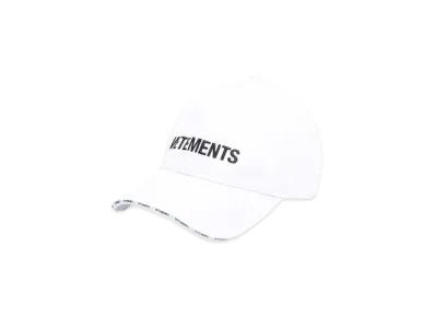 VETEMENTS logo embroidered cotton cap "White"