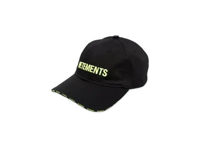 VETEMENTS logo embroidered cotton cap "Black Neon Green"