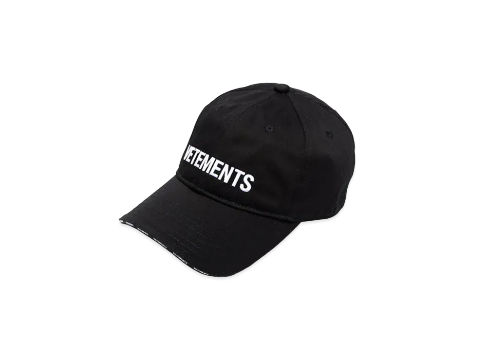 VETEMENTS logo embroidered cotton cap "Black"
