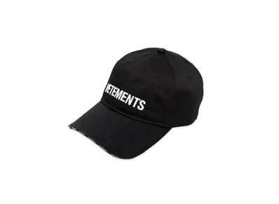 VETEMENTS logo embroidered cotton cap "Black"