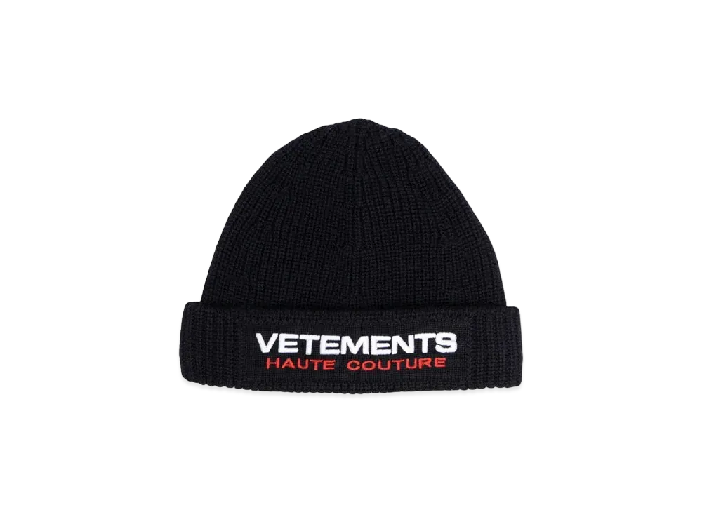 VETEMENTS Haute Couture Logo Beanie "Black"