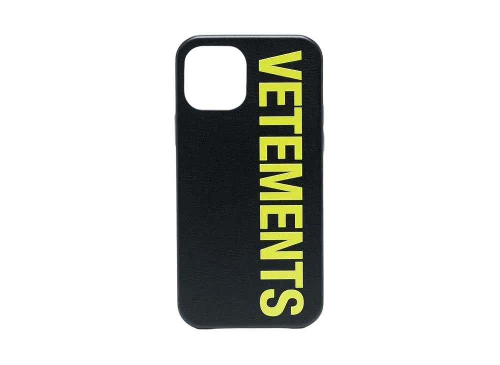 VETEMENTS Logo iPhone 12 Pro Case "Black Neon Green"
