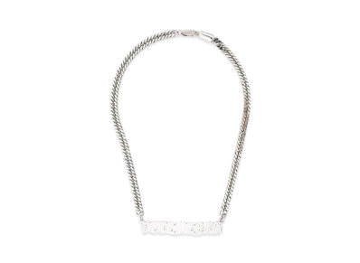 VETEMENTS Logo Plate Necklace "Silver"