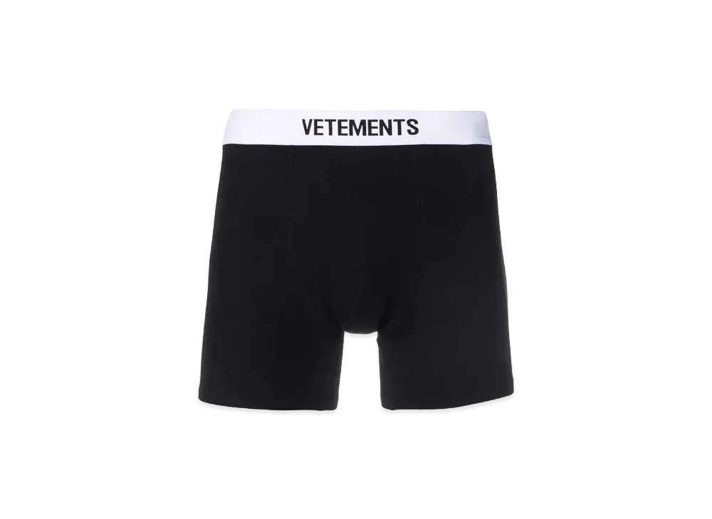 VETEMENTS Logo Tape Boxer Pants "Black White"