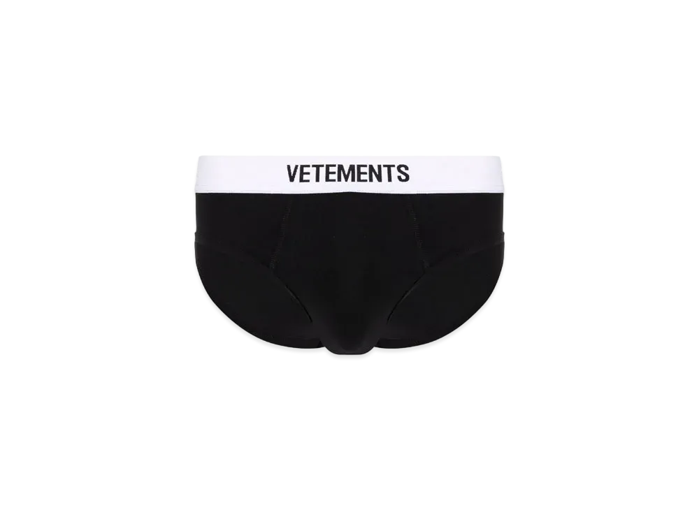 VETEMENTS Logo Brief "Black White"
