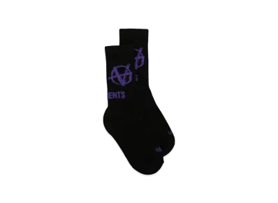 VETEMENTS Print Socks "Black Purple"