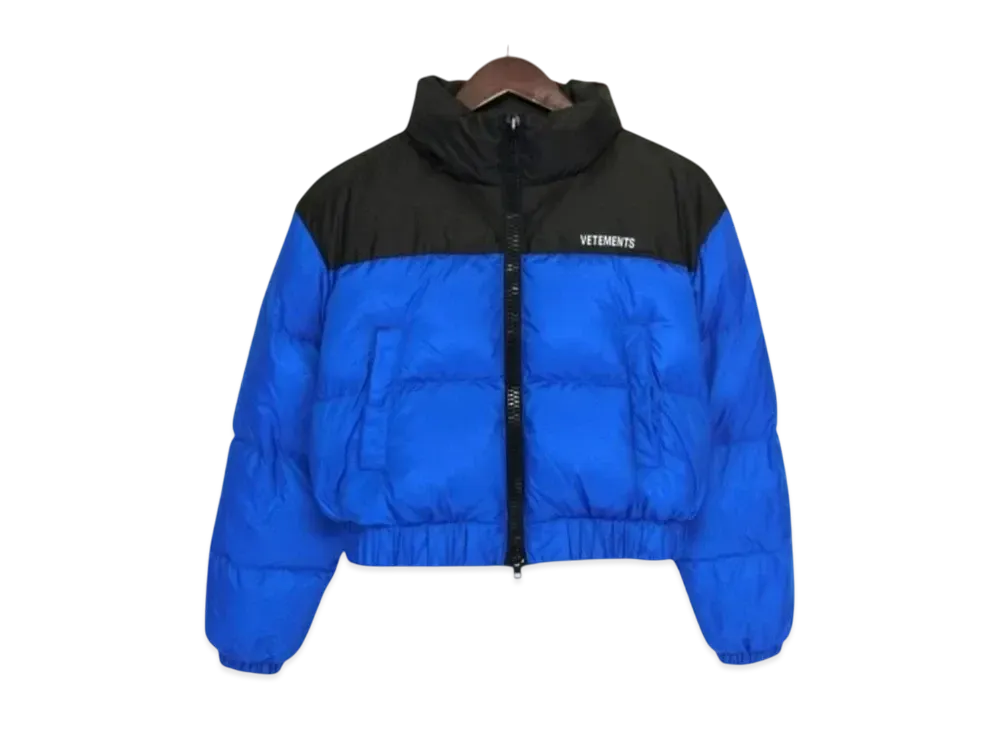 VETEMENTS Logo Print Puffer Jacket "Blue/Black" WA65JA132N