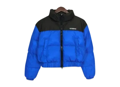 VETEMENTS Logo Print Puffer Jacket "Blue/Black" WA65JA132N