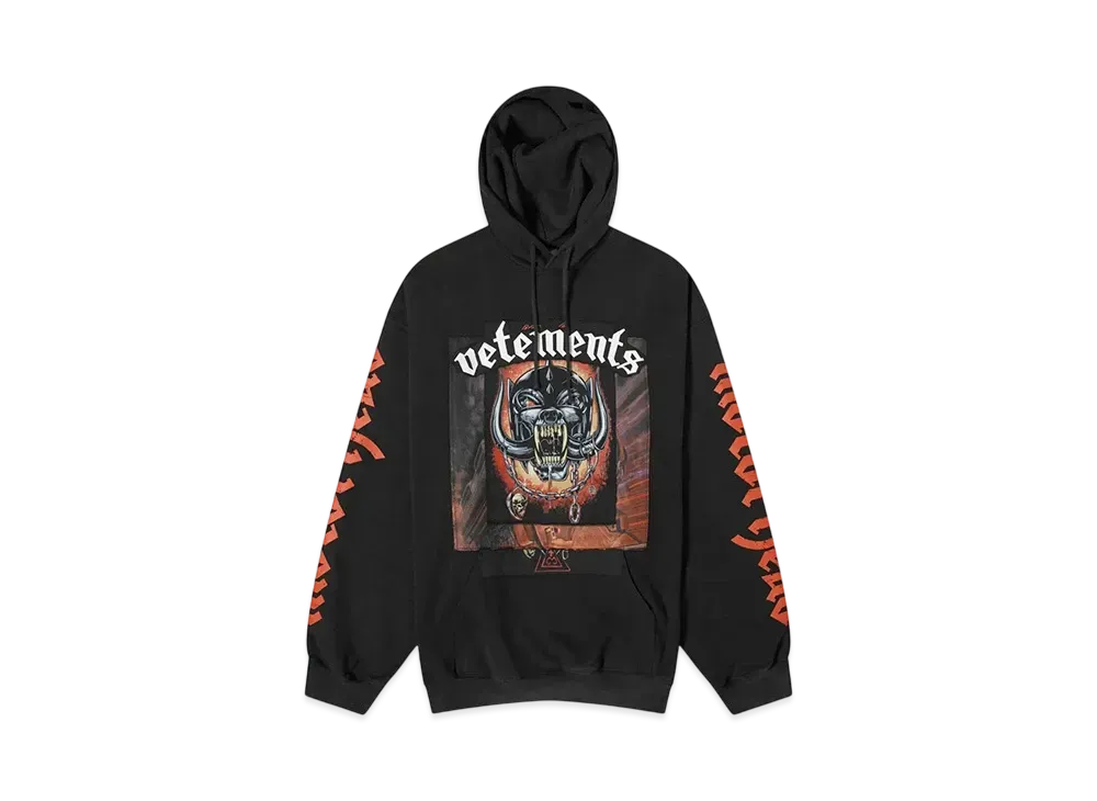 VETEMENTS Motorhead Patched Hoody "Black" UE64HD290BB