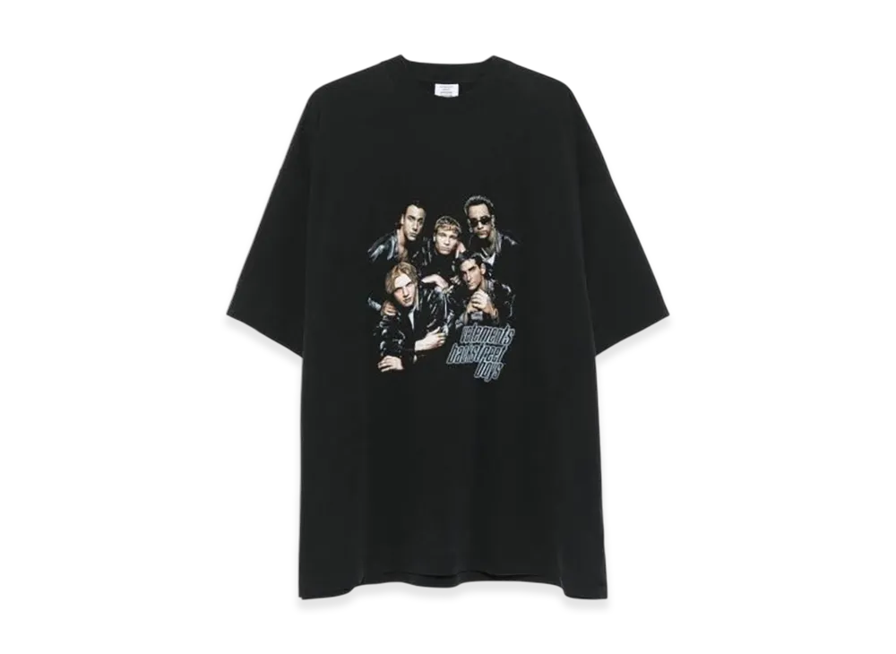 【VETEMENTS】バックストリートボーイズ オーバーサイズTシャツ VETEMENTS: ブラック Backstreet Boys オーバーサイズ Tシャツ