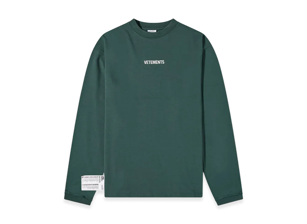 ヴェトモン L/S ロゴラベル Tシャツ "グリーン"