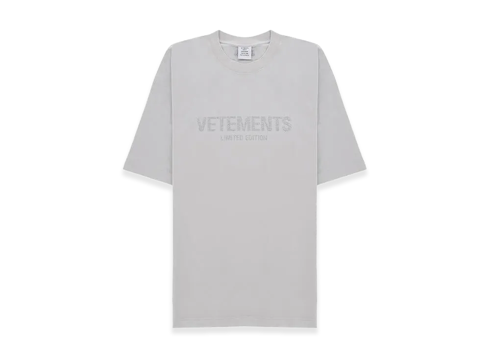 VETEMENTS Rhinestone Logo T-Shirt "Grey"