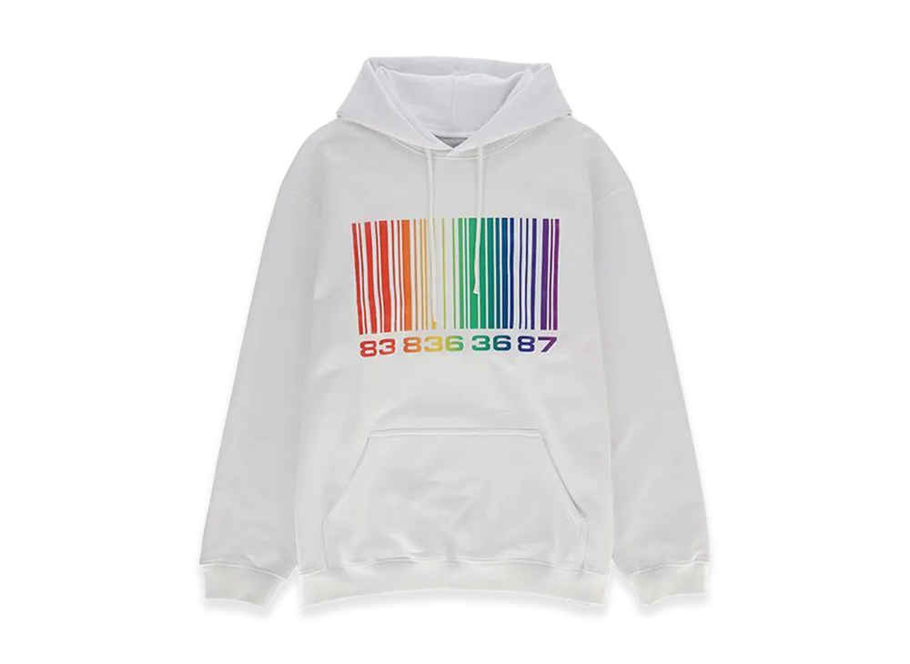 VTMNTS Big Barcode Hoodie Parka "White"