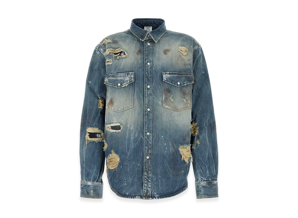 C (やや傷や汚れあり)】ヴェトモン VETEMENTS UE51SH900W シャツ Sの