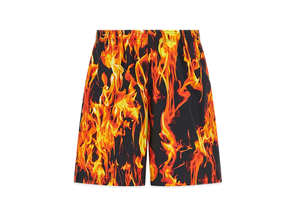 VETEMENTS Black & Orange Fire Bermuda Shorts "Multicolor"