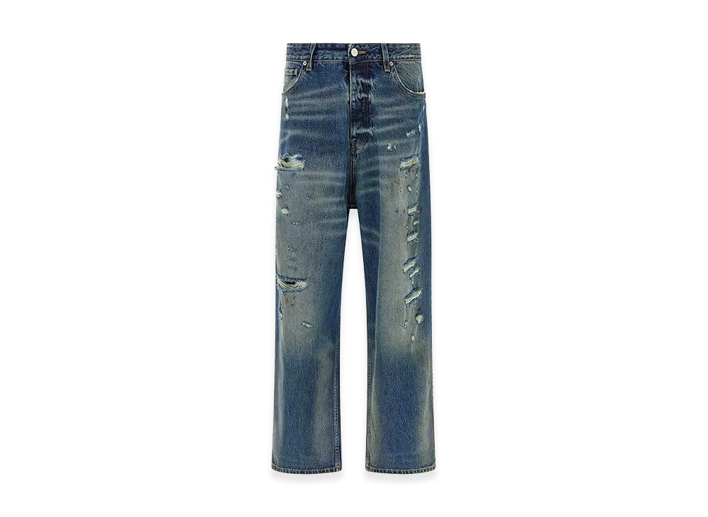 VETEMENTS Blue Distressed Baggy Jeans "Blue"