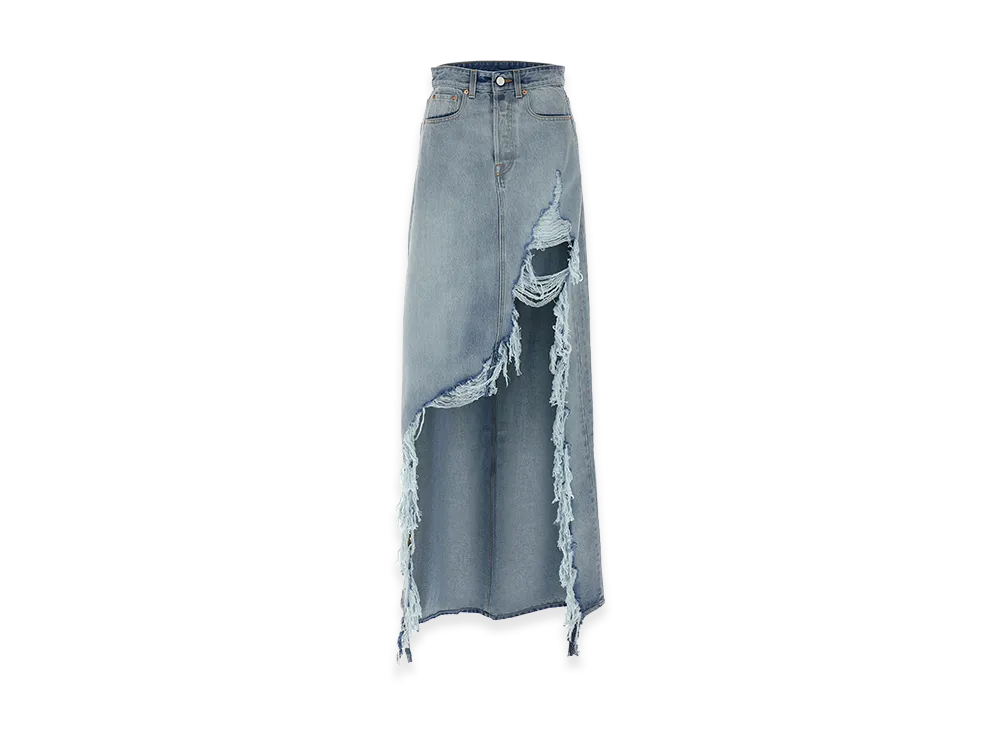 mio様 VETEMENTS ヴェトモン マキシスカート VETEMENTS Women's Destroyed Denim Maxi Skirt 
