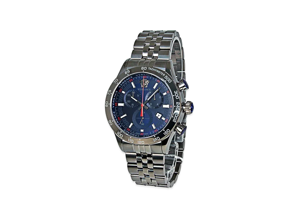 Versace Hellenyium Chrono Quartz Medusa 43mm "Black/Navy"