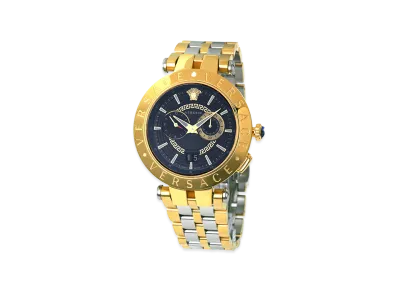 Versace V-Race Dual Time Quartz 46mm "Silver/Gold/Black"