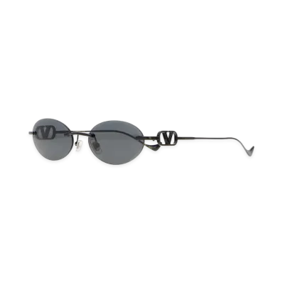Valentino Women's Metal Sunglasses "Black/Gray"