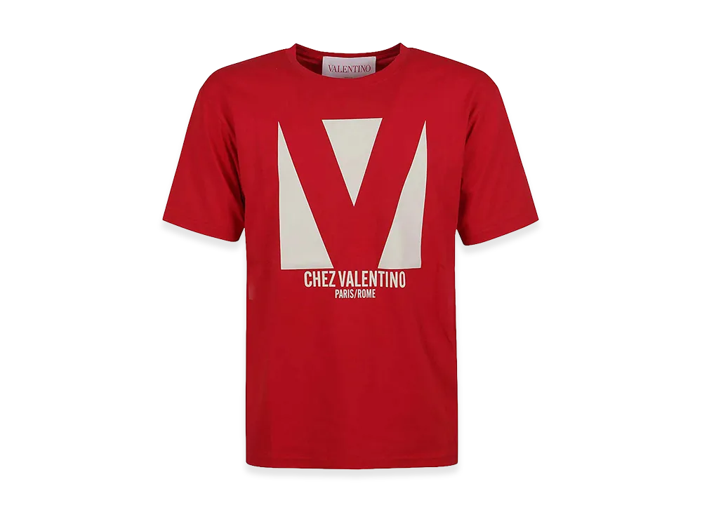 Valentino T-Shirt Chez Cotton Jersey "Red"