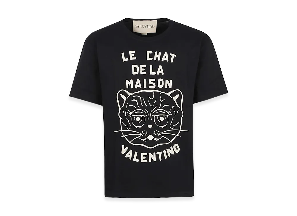 Valentino T-Shirt Le Chat De La Maison "Black"