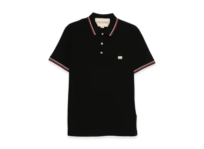 Valentino Cotton Pique Polo Shirt With Vlogo Patch "Black"