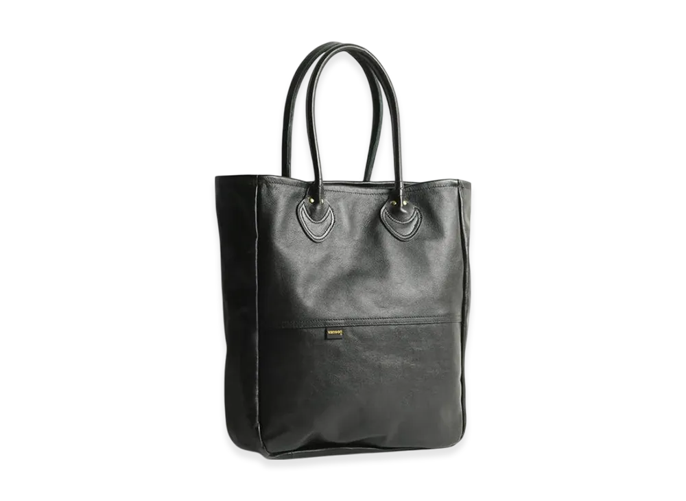 VANSON Jalana Exclusive Long Handle Simple Leather Tote "Black"