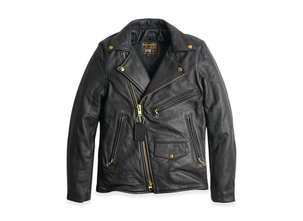 VANSON C2R Double Riders Soft Cow Leather Skinnier Fit "Black"