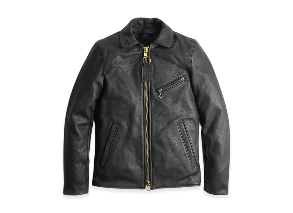 VANSON Enfield Collared Single Riders Soft Cow Leather Skinnier Fit "Black"