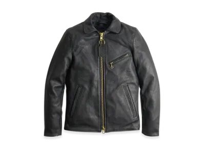 VANSON Enfield Collared Single Riders Soft Cow Leather Skinnier Fit "Black"