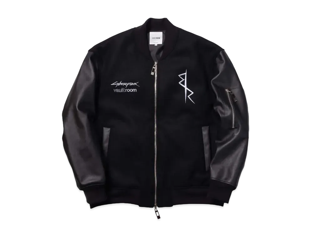 VAULTROOM X Cyberpunk Leather Bomber Jacket "Black"