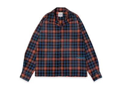 VAULTROOM Plaid Check Open Collar Shirt "Orange"