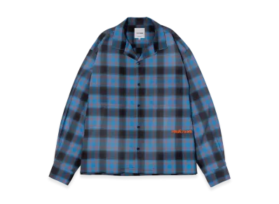 VAULTROOM Plaid Check Open Collar Shirt "Blue"